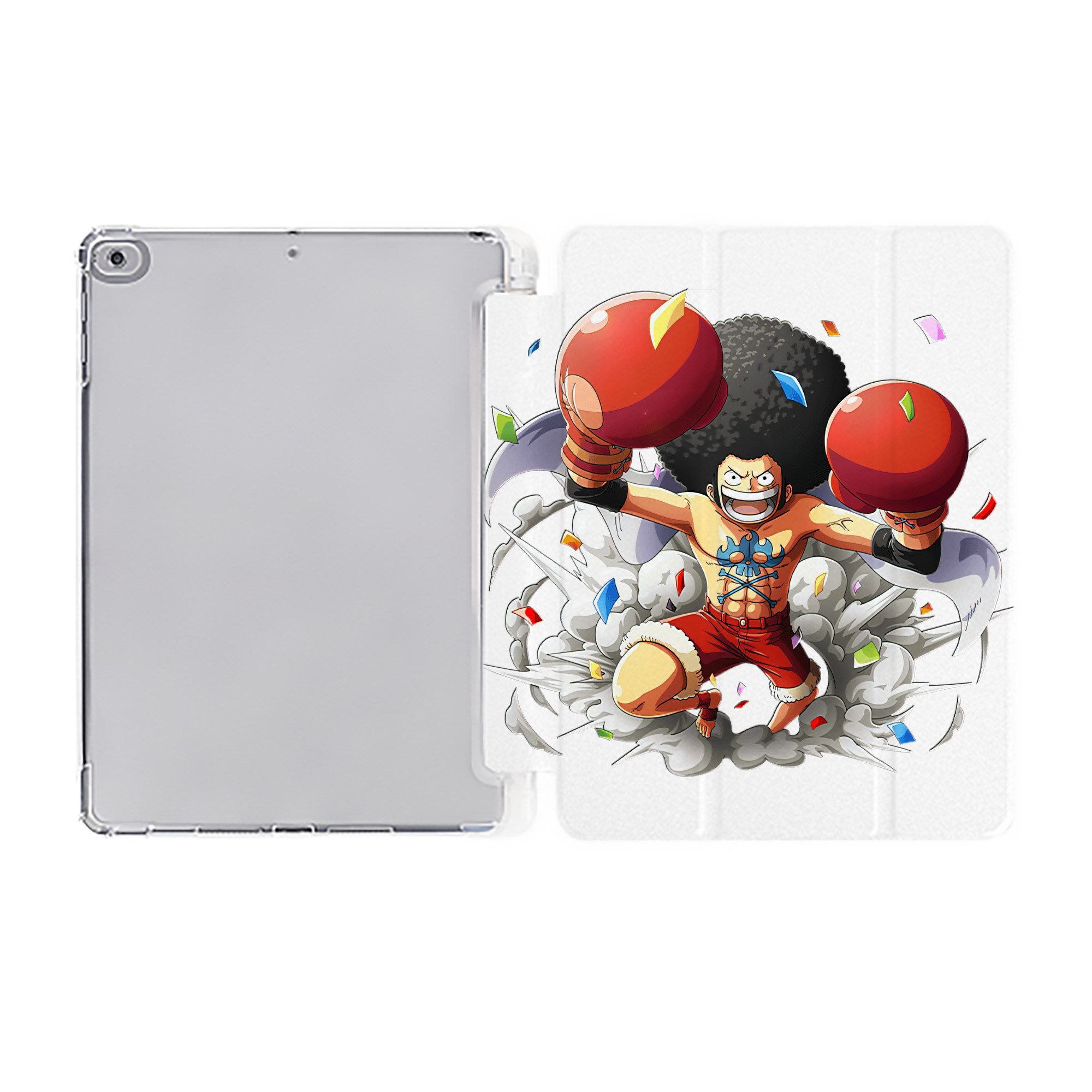 （画像用） ワンピース モンキー・D・ルフィ ONE PIECE Monkey D. Luffy IPad ケース ペン収納付き 三つ折りスタンド PUレザー×シリコン 対応機種9.5/10.5/10.9インチ